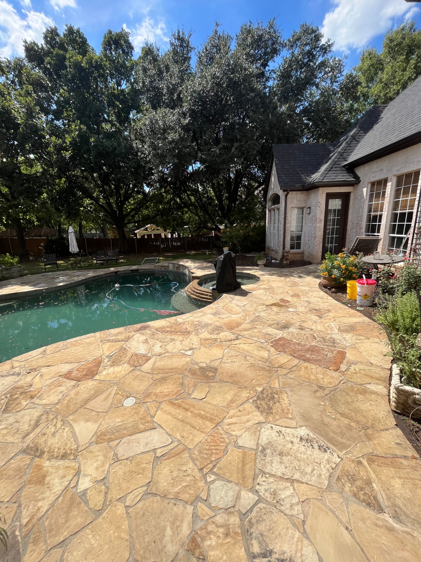 Flagstone Back Patio Pressure Wash